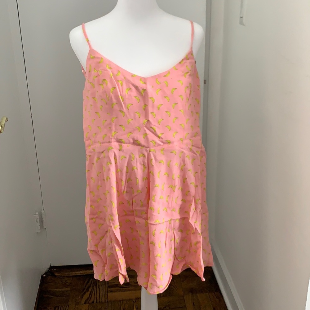 Zara romper pink with banana pattern